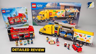 LEGO City 60440 Yellow Delivery Truck amp 60407 Red DoubleDecker Sightseeing Bus detailed review [upl. by Bravin]