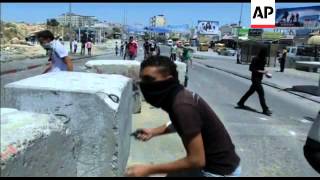 Palestinians clash with Israeli troops at checkpoint on Nakba Day [upl. by Moulden]