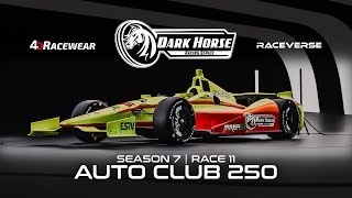 4D Racewear Dark Horse Racing DW12 Series  FONTANA  S7R11  iRacing IndyCar Broadcast [upl. by Armallas]