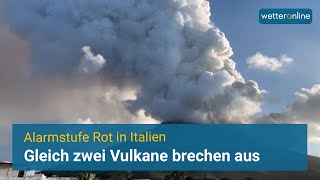 Vulkaneruptionen in Italien Ätna und Stromboli brechen spektakulär aus [upl. by Rushing]