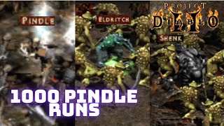 Project Diablo 2 PD2 1K Pindle Eldritch Shenk Runs  HC Javazon GG RUNE [upl. by Georges213]