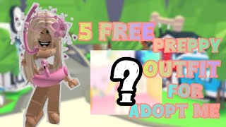 5 free preppy outfits for  adopt me roblox [upl. by Trahurn827]