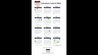 Calendario Laboral 2020  Días Festivos Nacionales para 2020 Todos los Puentes NO VAYAS A TRABAJAR [upl. by Adolf189]