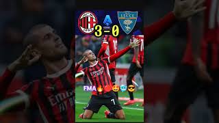 AC Milan vs Lecce 30 Highlights GoalsPulisic amp Morata Goal🔥😱shorts milan seriea footballtrend [upl. by Latsirc]