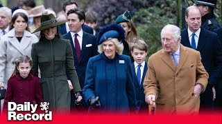 Royals attend Christmas Day service at Sandringham church [upl. by Marala448]