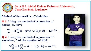 27 Method of Separation of Variables [upl. by Eledoya]