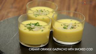 Creamy orange gazpacho with smoked cod [upl. by Aluk707]