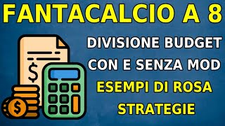 Asta Fantacalcio a 8  Divisione Budget e Consigli  Simulazione Rosa  Slot e Strategie [upl. by Tower120]