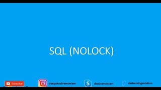 SQL WITH NOLOCK  AVOID LOCK  TAMIL  PERFORMANCE TUNING [upl. by Akkina]