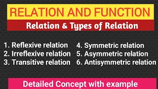 Relation discrete mathematics  Types of relation discrete mathematics [upl. by Nylanaj]