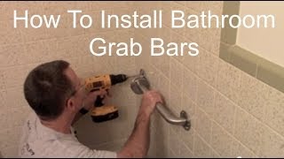 How To Install Bathroom Grab Bars [upl. by Aleyam]