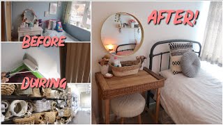 TRANSFORMING MY BEDROOM VLOG Boho Stylelush leah [upl. by Innattirb613]