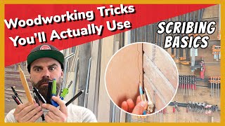 Woodworking Tricks Youll Actually Use  How to Scribe to an Uneven Wall [upl. by Shandra]