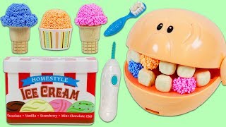 Feeding Mr Play Doh Head Play Foam Ice Cream [upl. by Dazraf]