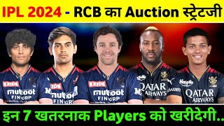 Rcb Auction Strategy 2024  Rcb Target Players List 2024  IPL 2024 Rcb Auction Strategy [upl. by Fatimah]