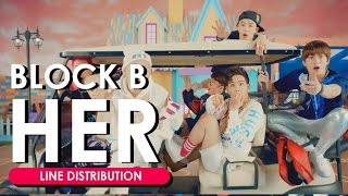 Block B 블락비  HER Line Distribution [upl. by Adnamra]