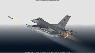 Falcon 4 Allied Force 2005  F16A MLU  SEAD strike  didnt reach target  3 kills [upl. by Chadd212]