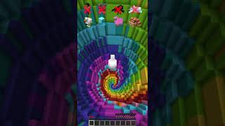 Rainbow Dropper vs Falling Mobs meme minecraft shorts [upl. by Kancler]