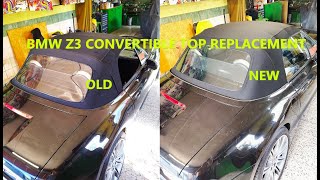 BMW Z3 CONVERTIBLE TOP REPLACEMENT part1 [upl. by Itsyrc]