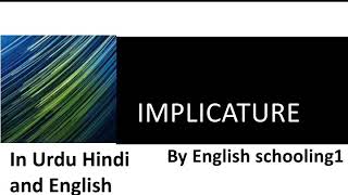 Implicatures in Pragmatics and Semantics in Urdu Hindi and English [upl. by Aurelie115]