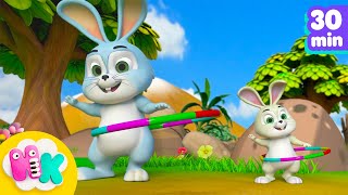 Petit lapinou petit lapin 🐰  Chansons avec des animaux pour Enfants  HeyKids en Français [upl. by Annalla]