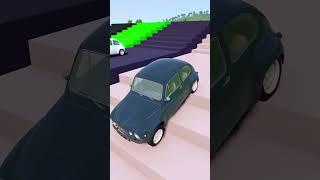 Double Flatbed Trailer Truck vs Speed bumps  Train vs Cars  Tractor vs Train  BeamNG Drive 005 [upl. by Kotta]