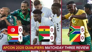 Comoros STUN Tunisia Ghana DRAW to Sudan and South Africa hit FIVE  AFCON 2025 Qualifiers [upl. by Anirtal268]