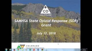 State Opioid Response SOR Grant Stakeholder Meeting Webinar [upl. by Eeresed953]