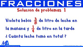 Solución de problemas con fracciones  Ejemplo 1 [upl. by Lunn]