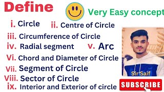 Define Circle ⭕ circumference Radial segmentchord Diameter segment sector of circle 🥰💯 [upl. by Almat]