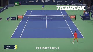 TIEBREAK  Carlos Alcaraz Vs Rafael Nadal I Toronto Masters I Expert Difficulty PS5 [upl. by Anika]