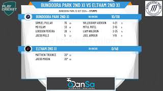 Bundoora Park 2nd XI v Eltham 2nd XI [upl. by Herbie284]