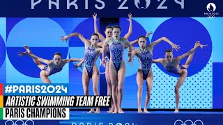 Artistic Swimming Team Free Routine  Paris Champions [upl. by Gnouhk]