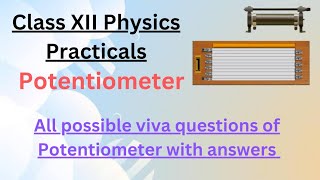 Potentiometer viva questions with answersPotentiometer experiment class 12 [upl. by Enrique]