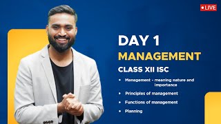 MANAGEMENT  Day1  Class12  ISC  Commerce  Shubham Jagdish [upl. by Anes]