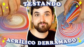 COMO FAZER ACRÍLICO FLUÍDO DERRAMADO  Pintura fluída Passo a Passo  DIY Acrylic Pour Painting [upl. by Ofella974]