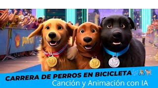 Carrera de Perros en Bicicleta 🎶🚴🐕 Canción y Animación con IA ias ia [upl. by Sajet]