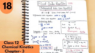 18 First order reaction Integrated rate law equation Chemical kinetics class12 neet jee cbse [upl. by Preiser]