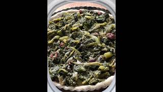 Pizza di scarola…escarole stuffed pizza escarole food homemade italiancuisine recipe olive [upl. by Ynor]