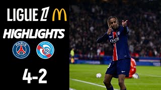 PSG vs Strasbourg 42 Résumé  Ligue 1 2024 [upl. by Selestina]