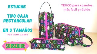 Así es mucho más fácil hacer el estuche caja rectangular  trucos para coser uno en pocos minutos [upl. by Yenalem212]