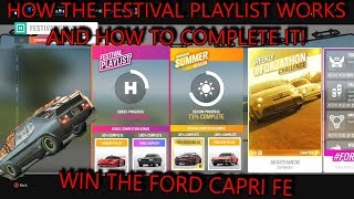 Forza Horizon 4  How to 100 Festival Playlist amp Win The FORD CAPRI FE Rarest Car in FH4 [upl. by Atinav]