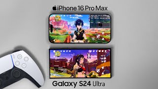 Galaxy S24 Ultra vs iPhone 16 Pro Max Genshin Impact 120 FPS Gaming Test  Natlan Region [upl. by Tallie]