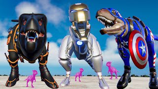 Iron Man Avenger Dinosaur in Super hero dinosaurs Fight  Jurassic World Evolution 2 Best mods [upl. by Llerrad]