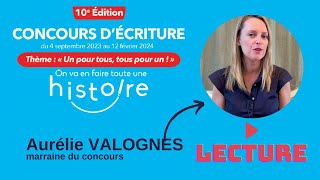 Lecture dAurélie Valognes du début de son histoire  quotUn pour tous tous pour un quot [upl. by Becka]