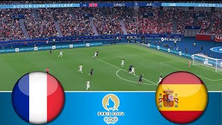 France vs Spain  THE FINAL  Mens Football Paris Olympics Games 2024  Watch Along amp Pes 21 Live [upl. by Nylecsoj]