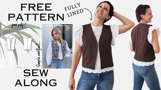 How to Sew a Lined Vest Waistcoat  StepbyStep Tutorial for Beginners [upl. by Nesahc]