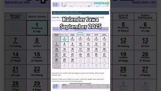 Kalender Jawa September 2025 enkosa [upl. by Ailimaj]