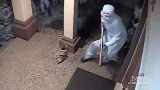 Terrifying armed home invasion attempt caught on camera [upl. by Frolick285]