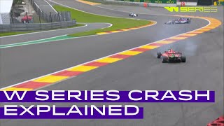 W Series SpaFrancorchamps Crash Explained [upl. by Dlonyer]